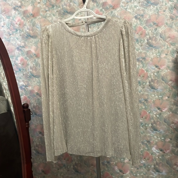 Cece Silver Blouse Lg - Picture 1 of 5